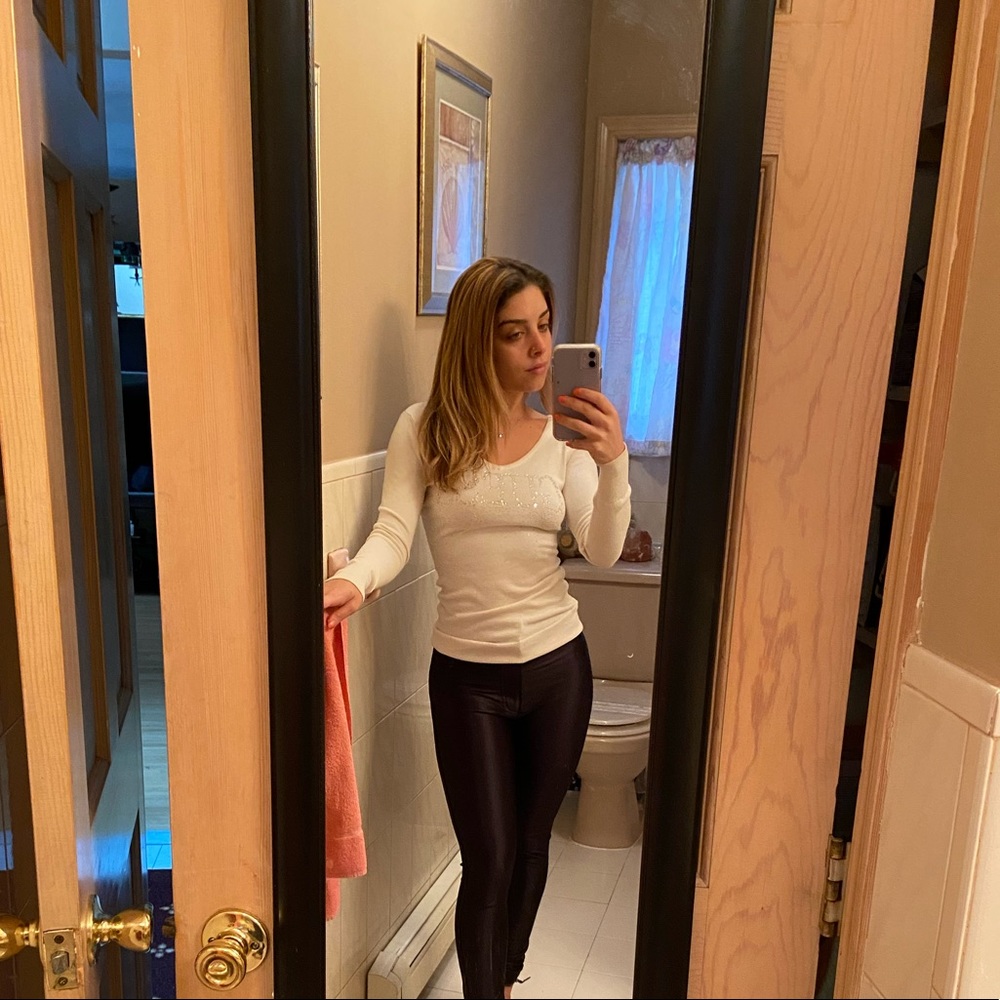 Guess white long sleeve with open back